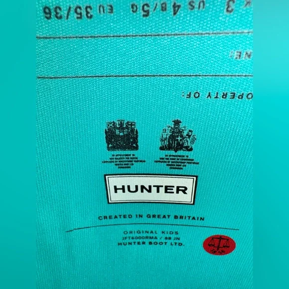 Rare Tiffany Blue Hunter Boots Size 4 boys 5 girls - Picture 12 of 13